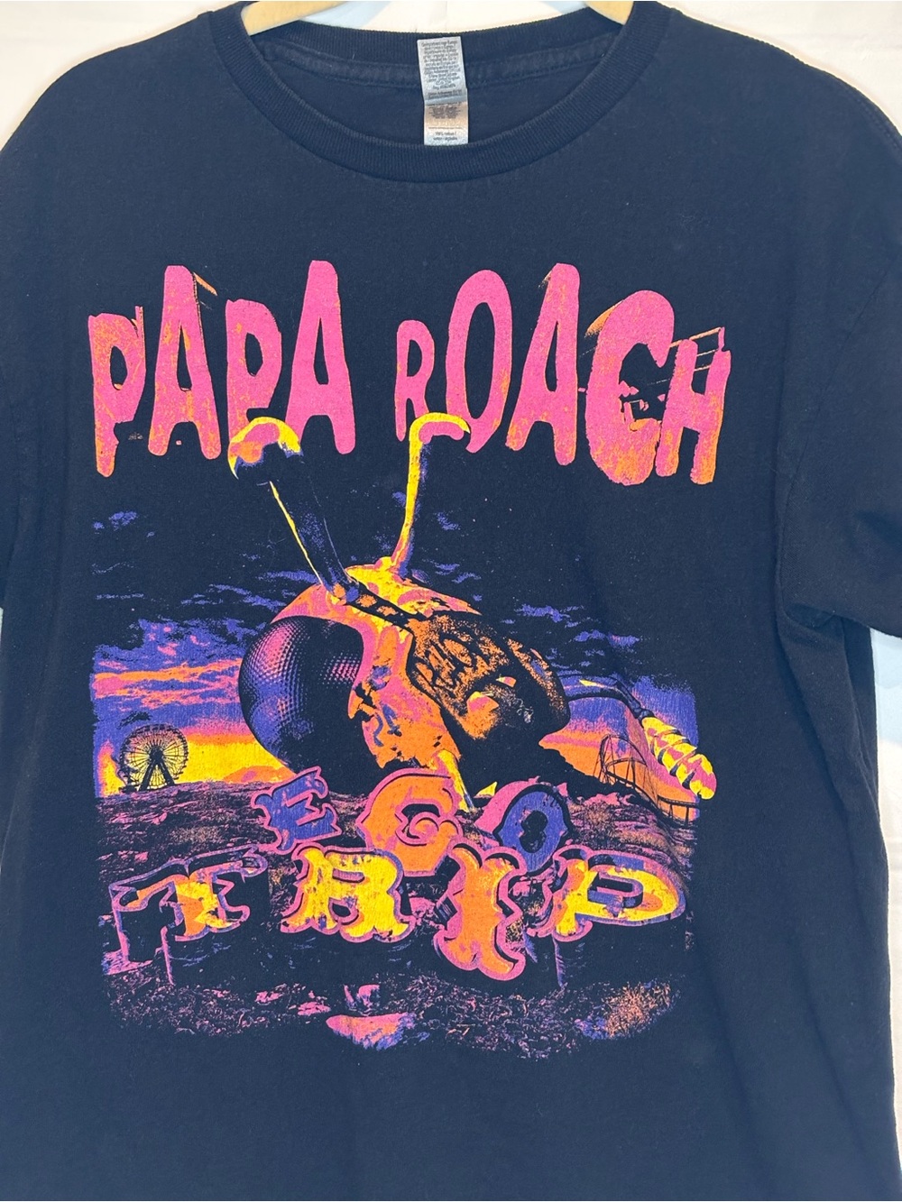 Papa Roach Ego Trip North American Tour Shirt Size Medium Black Band Merch Tee